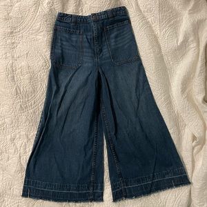 Cropped high waisted wide leg Free People jeans